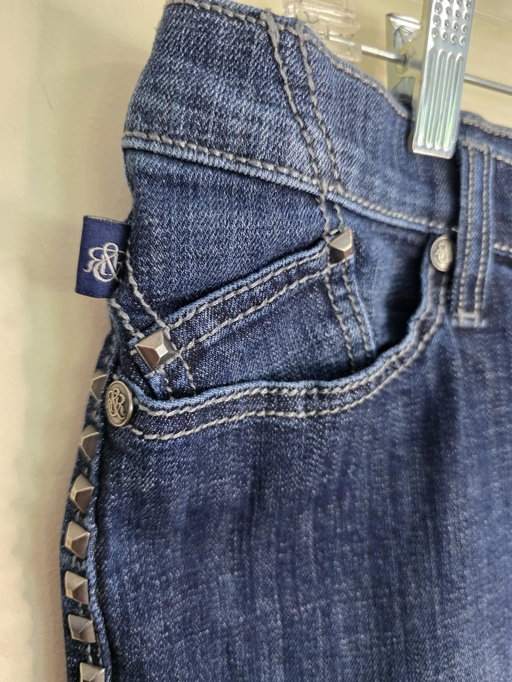Rock & Republic Dark Indigo Kasandra Bootcut Jeans with Side Studs